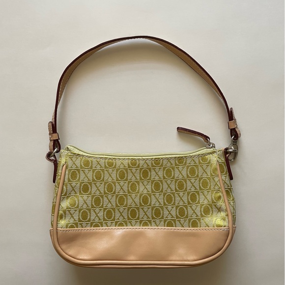 XOXO Y2K lime green tan mini shoulder bag purse inner zipper pocket 90s 2000s - Picture 5 of 12
